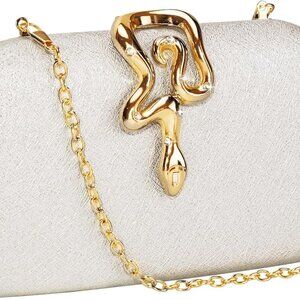 Sparkly Evening Bag for Women - Glitter Clutch with Convertible Chains, 8x6